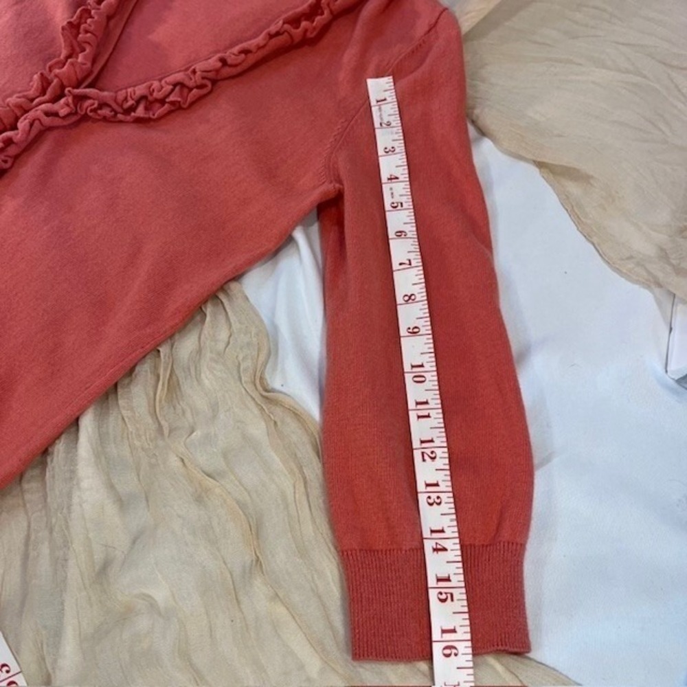 Ann Taylor Loft Womens Coral Long Sleeve Button Down Cardigan Size M - Picture 7 of 9